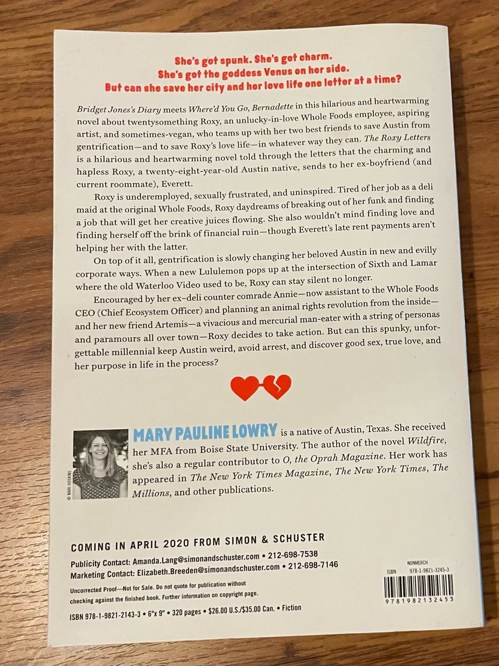 The Roxy Letters by Mary Pauline Lowry Advanced Edition Paperback Book